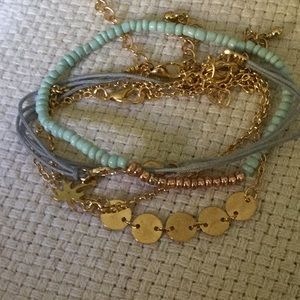 Fashion teal gold bracelet